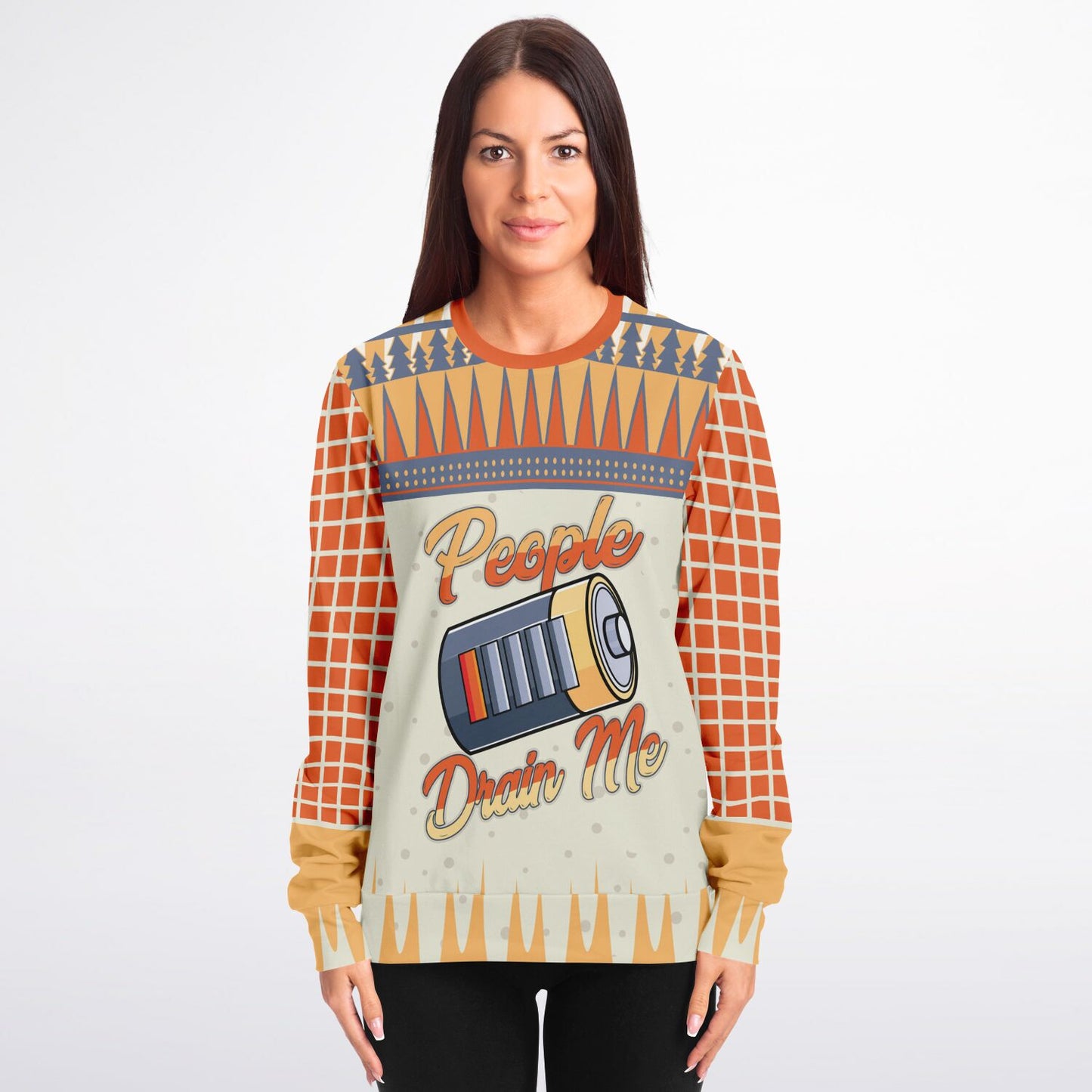People Drain Me - Low Battery Funny Sweatshirt