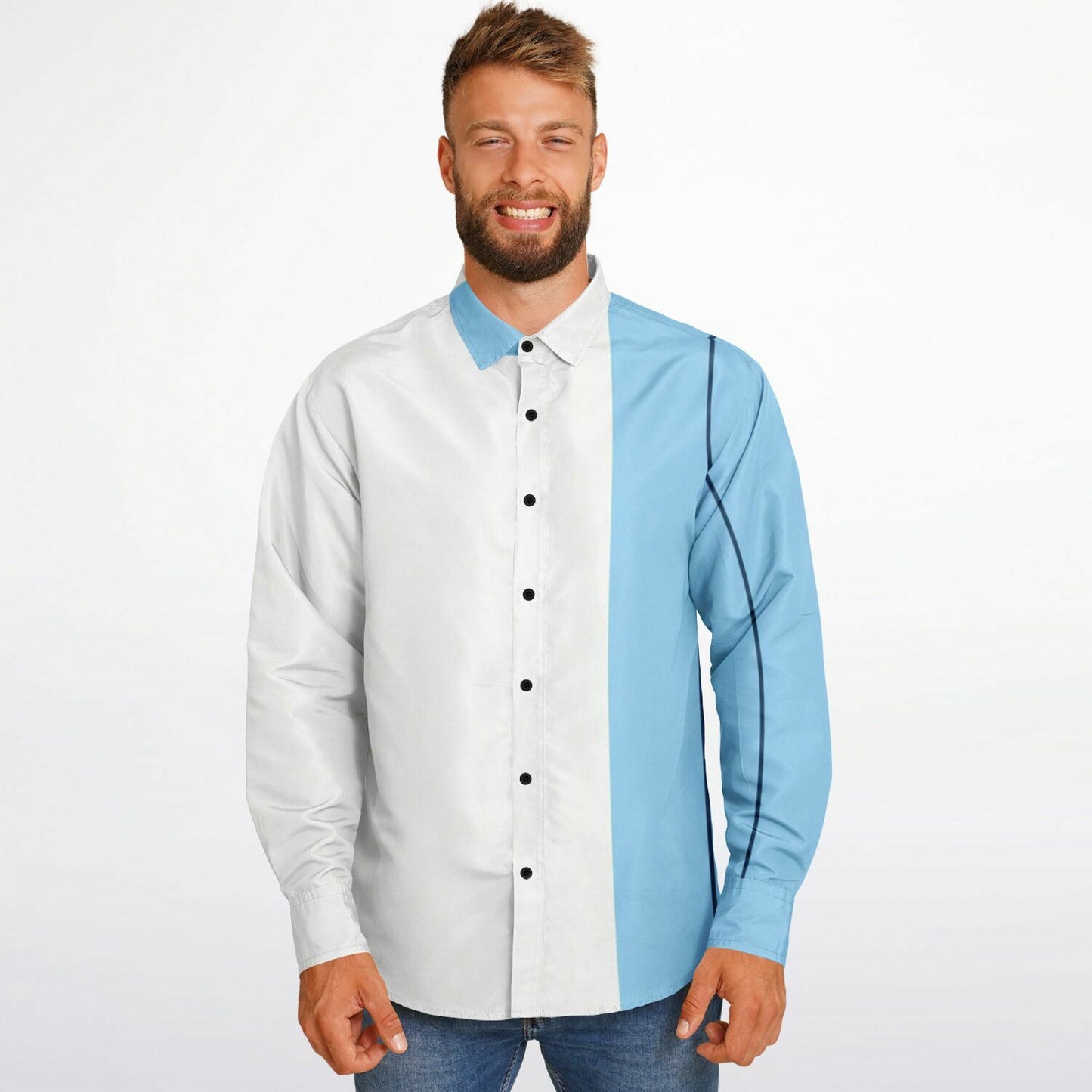 Turbo S Illustration Art Long Sleeve Button Down Shirt - AOP