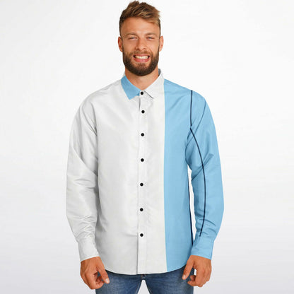 Turbo S Illustration Art Long Sleeve Button Down Shirt - AOP