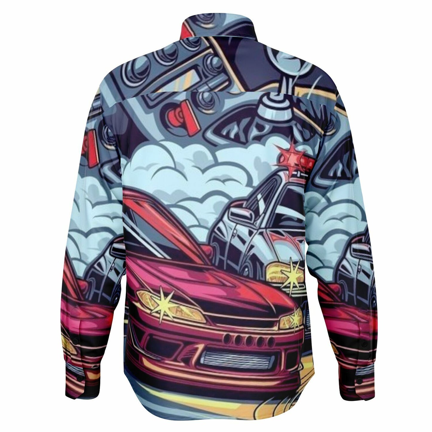 Silvia Illustration Long Sleeve Button Down Shirt - AOP