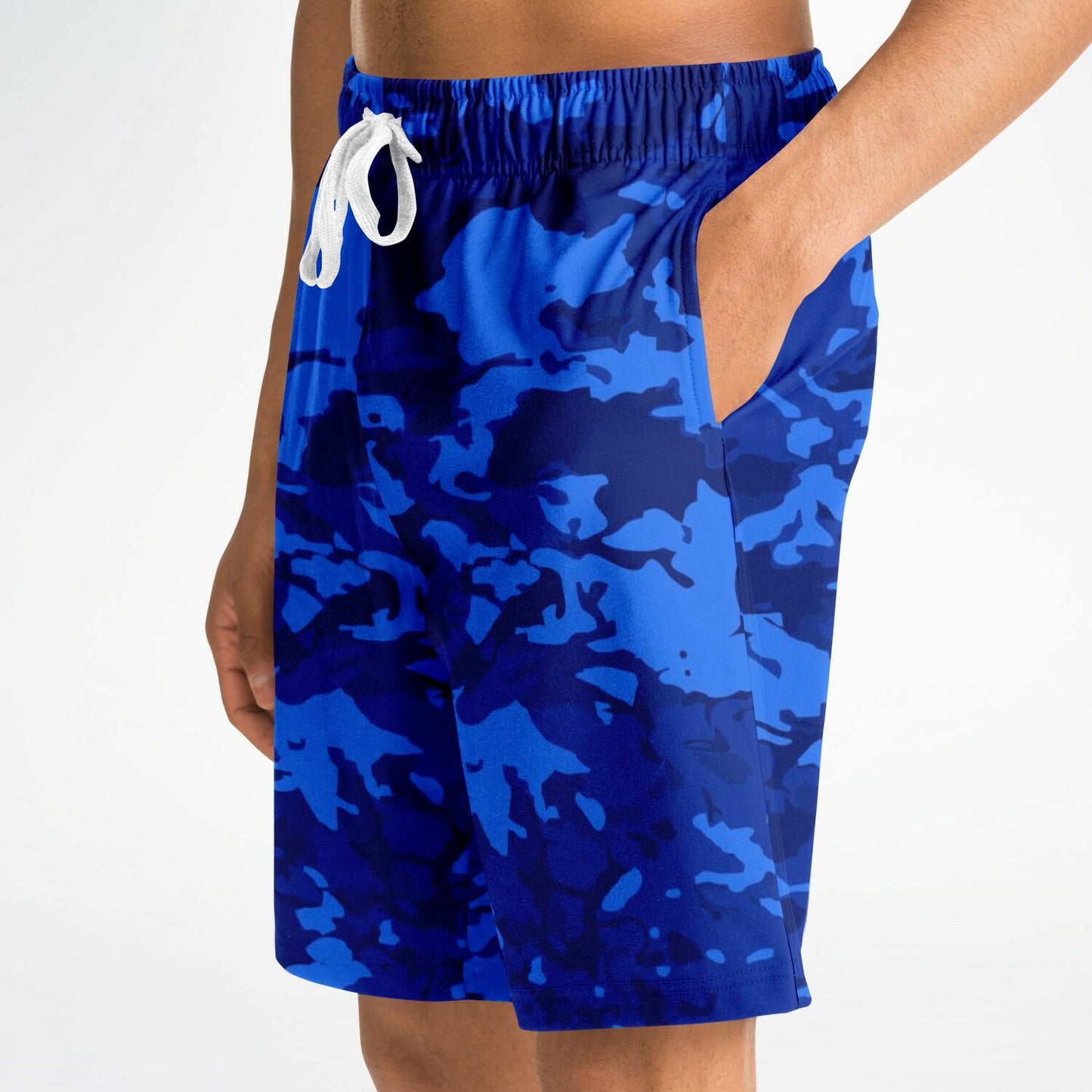 Blue Camo Pattern Long Shorts