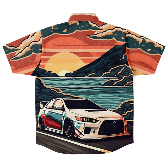 Evo X Illustration Short Sleeve Button Down Shirt - AOP