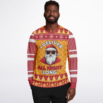 I Deliver All Night Long Cheeky Holiday Sweatshirt