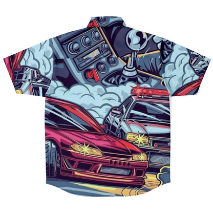 Silvia Illustration Short Sleeve Button Down Shirt - AOP