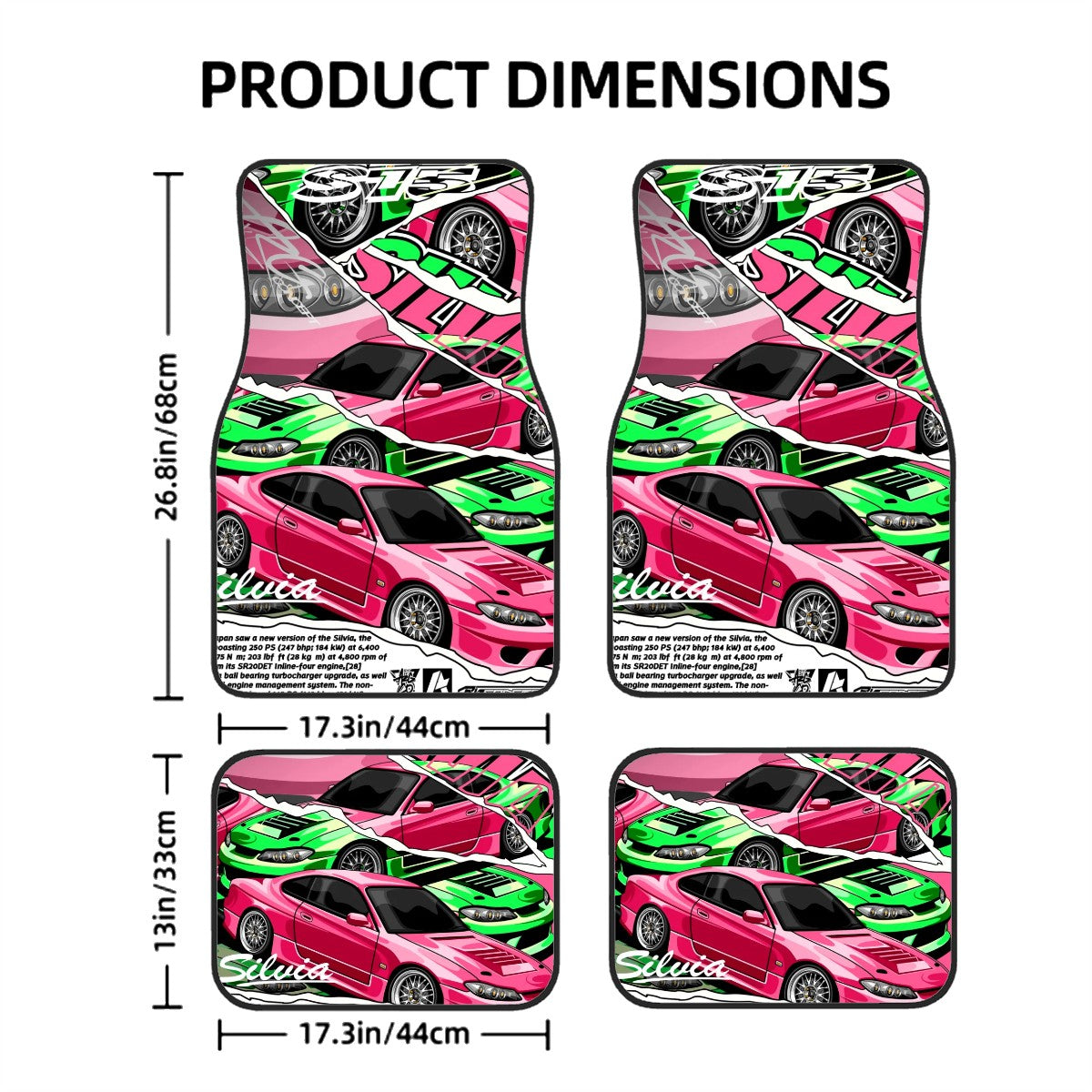 S15 Illustration Art Automotive Floor Mats