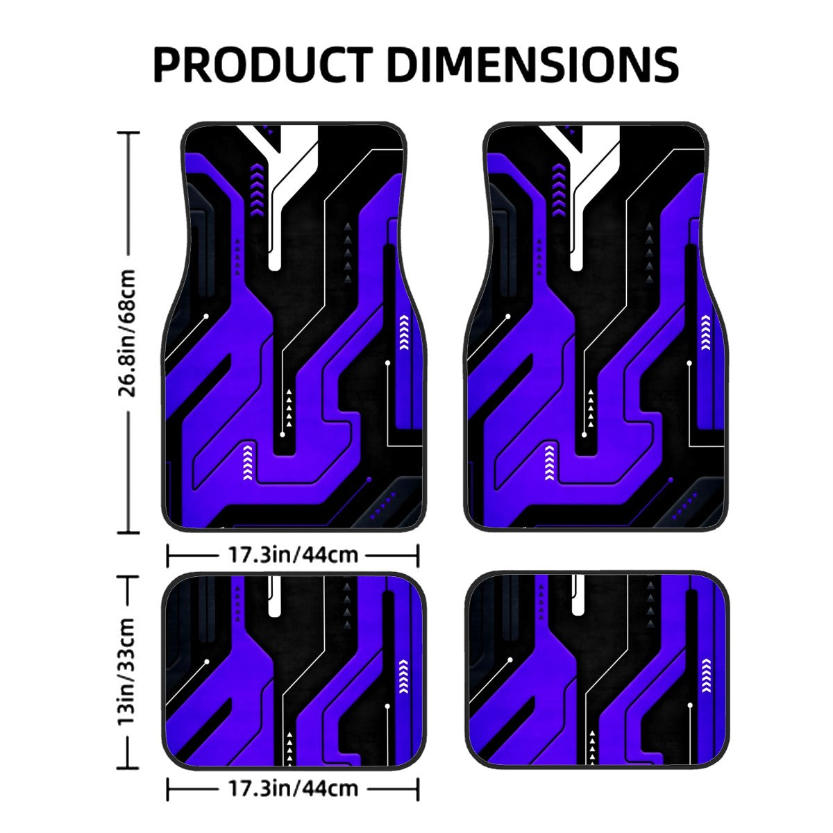 Cyberpunk inspired car floor mats size chart