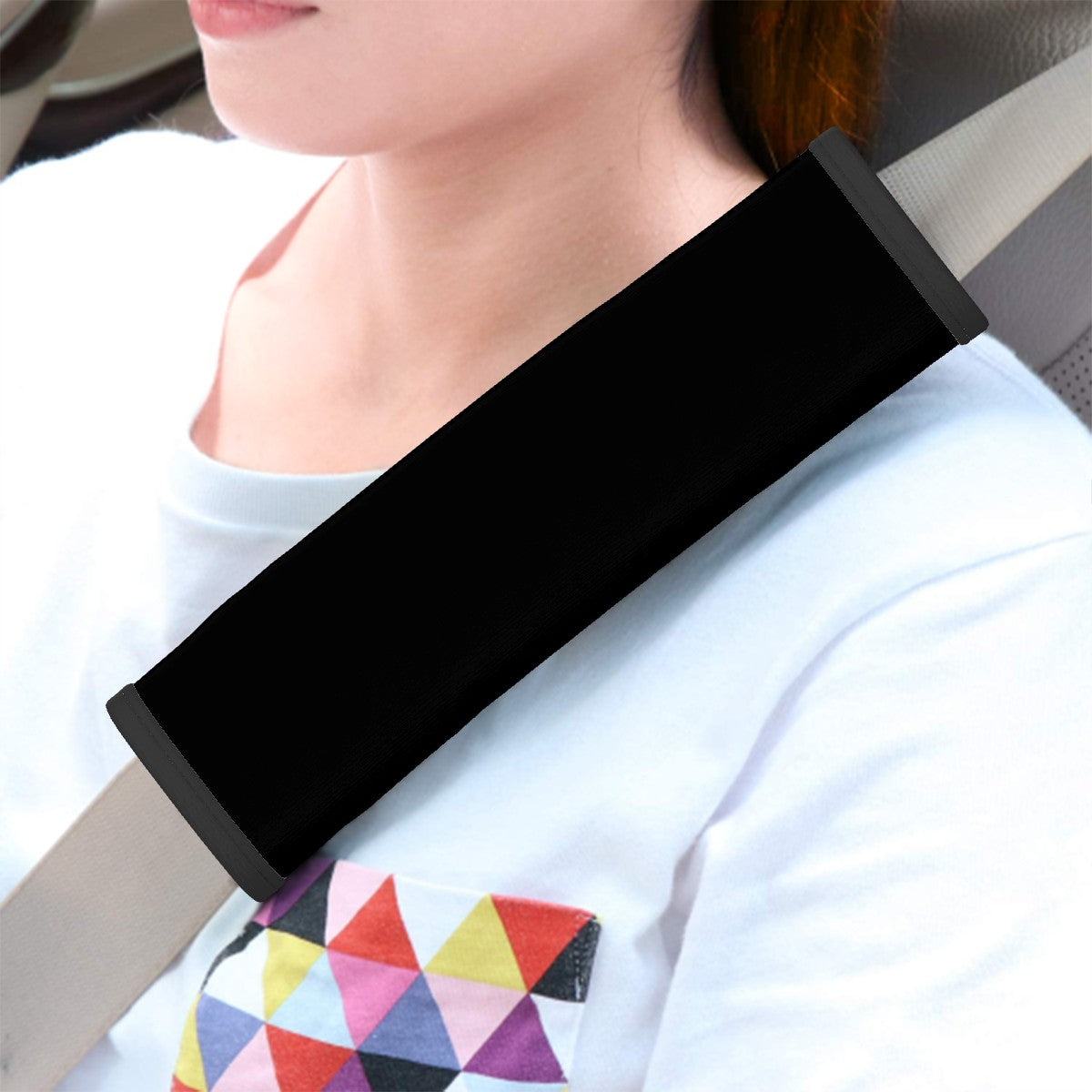 Black Seat Belt Cover Pad 2 Pcs