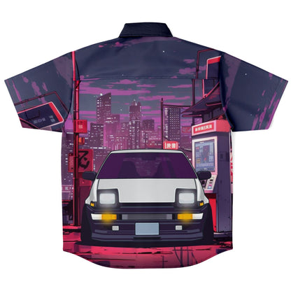 AE86 Illustration Short Sleeve Button Down Shirt - AOP