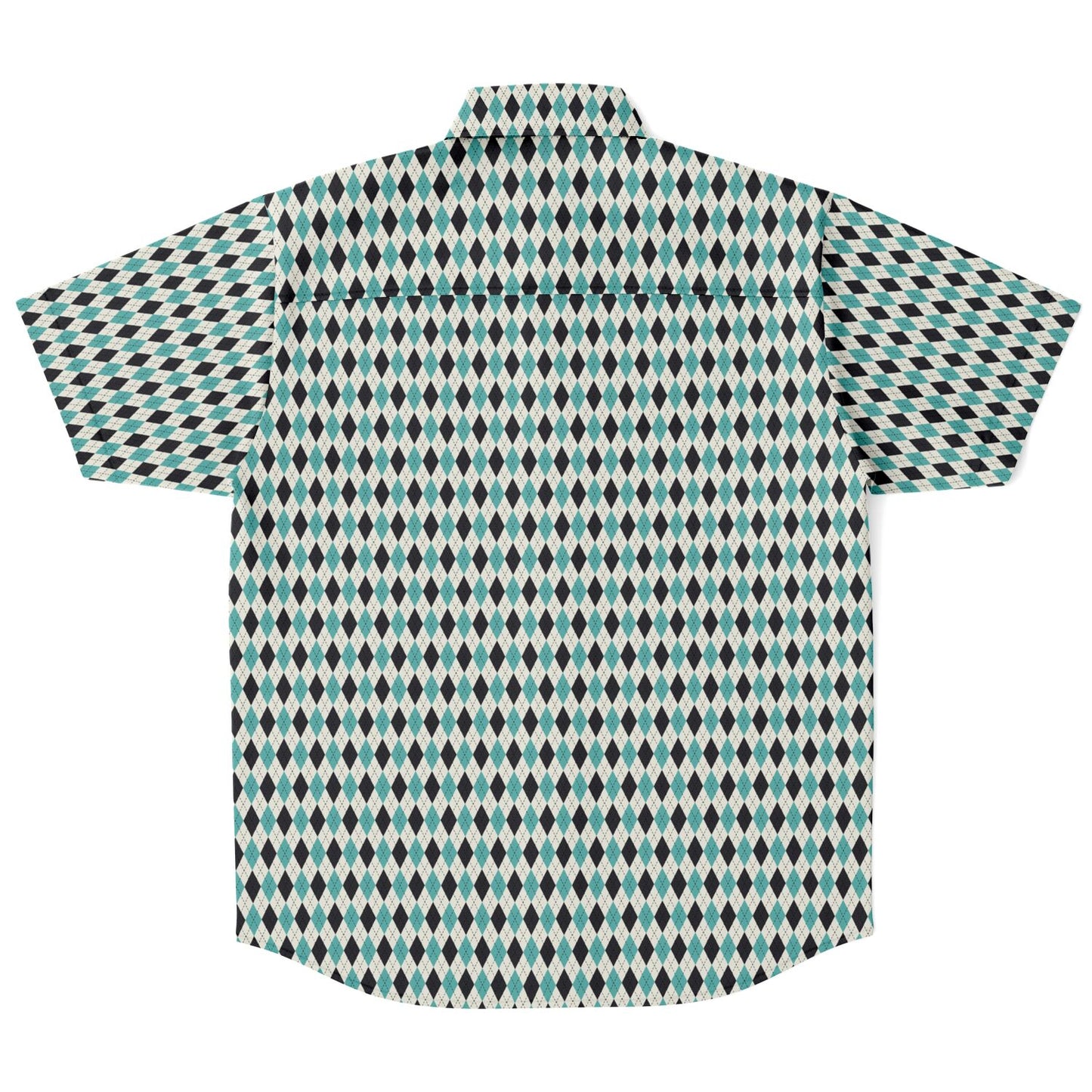 Tile Pattern Short Sleeve Button Down Shirt - AOP