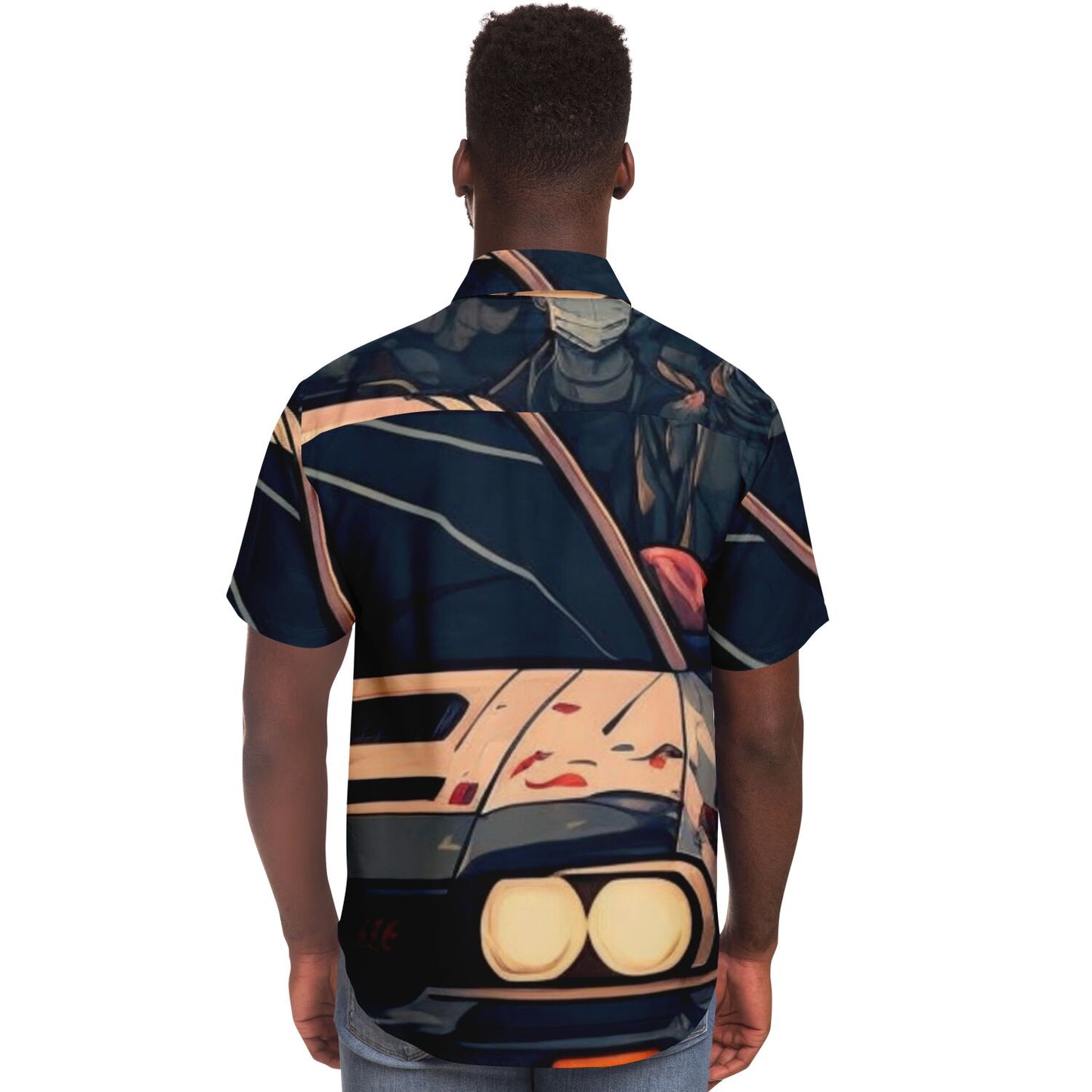 Japanese Illustration JDM Art Short Sleeve Button Down Shirt - AOP