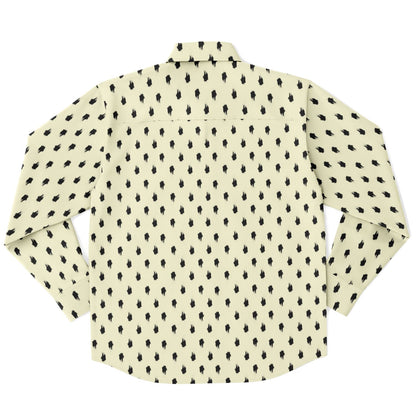 Brushstroke Pattern Long Sleeve Button Down Shirt - AOP