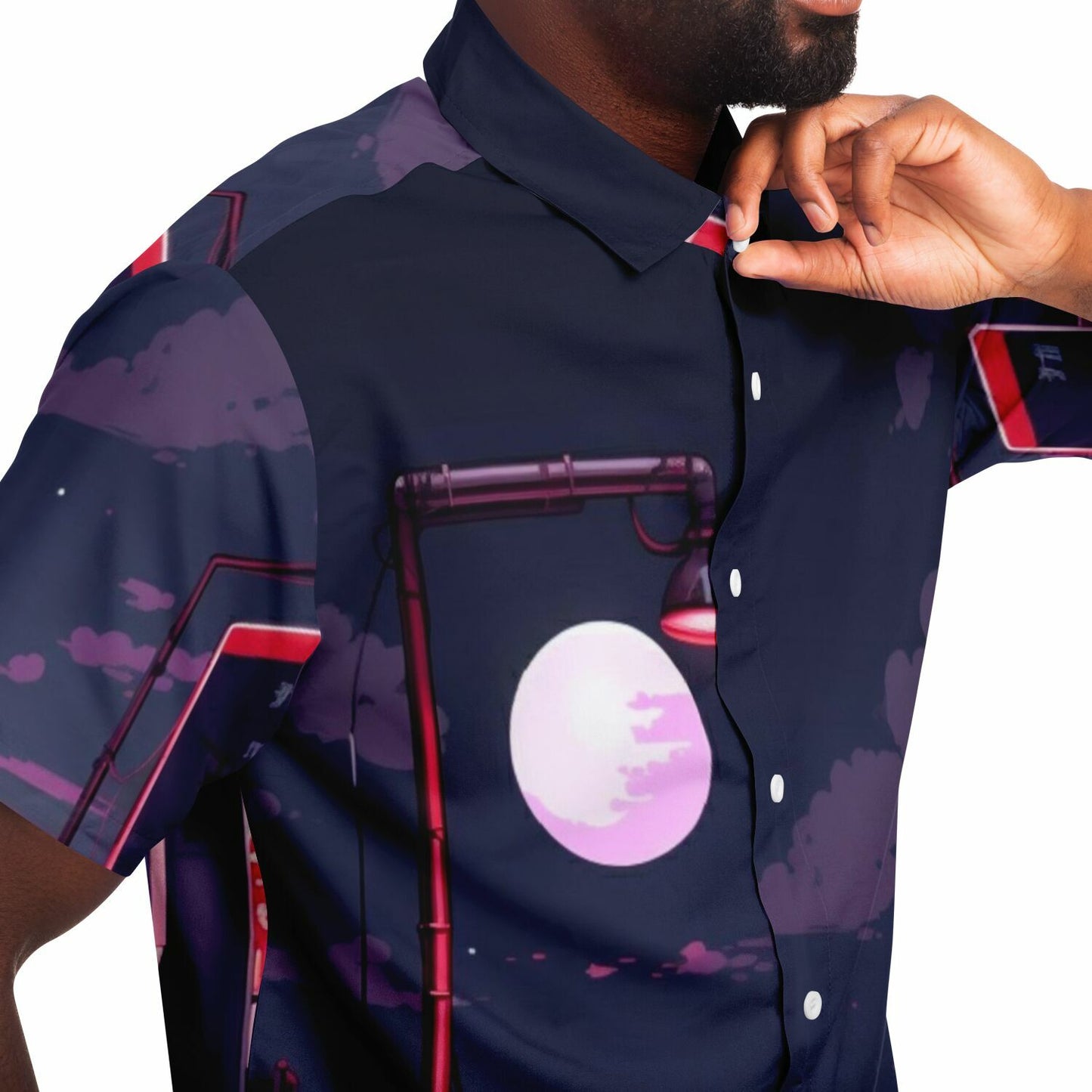 AE86 Illustration Short Sleeve Button Down Shirt - AOP