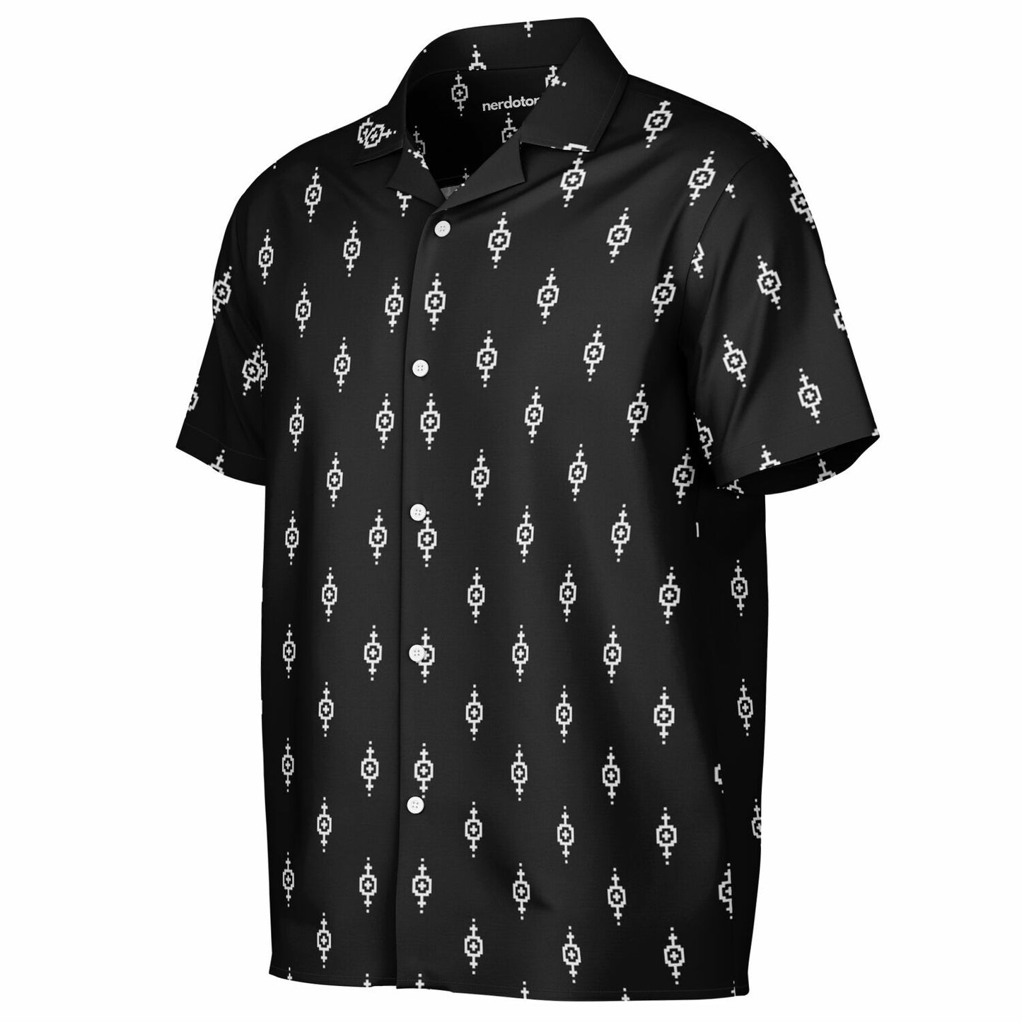 Minimalistic Seamless Pattern Spread Collar Shirt