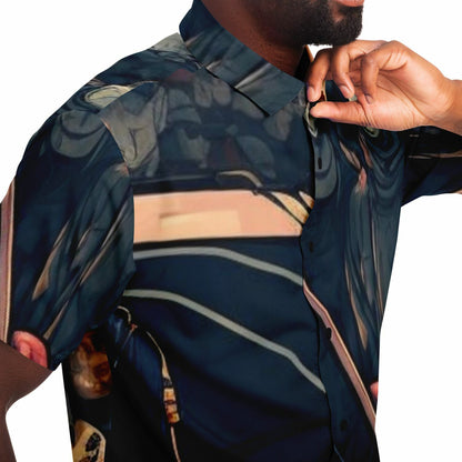 Japanese Illustration JDM Art Short Sleeve Button Down Shirt - AOP