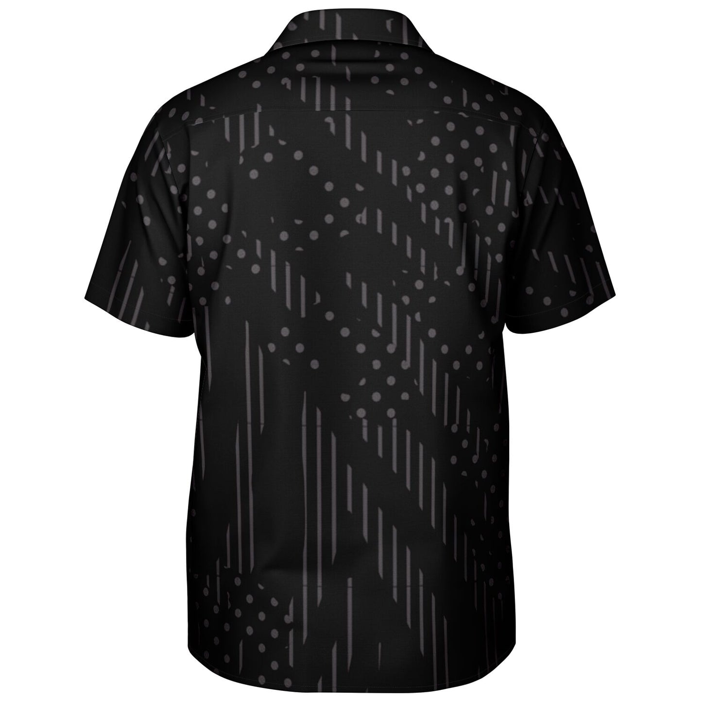 Minimalistic Black Pattern Spread Collar Shirt