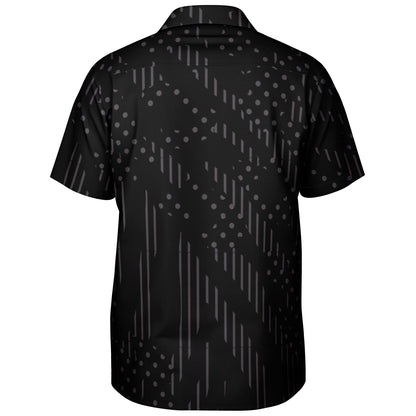 Minimalistic Black Pattern Spread Collar Shirt