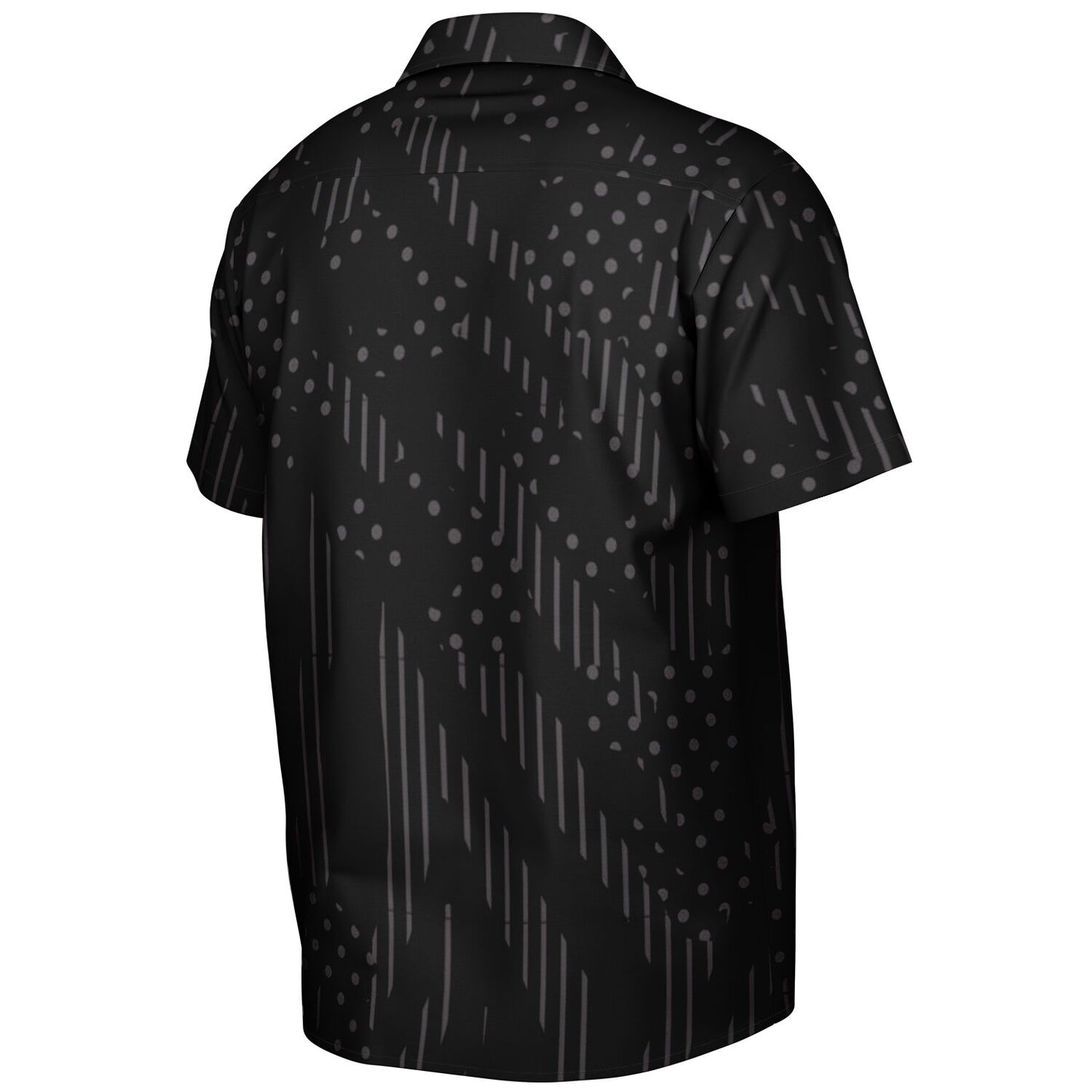 Minimalistic Black Pattern Spread Collar Shirt