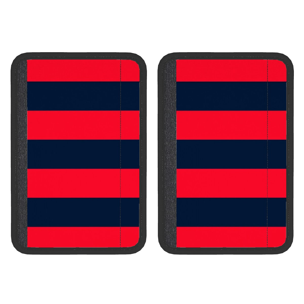 Red Blue Stripes Seat Belt Cover Pad 2 Pcs
