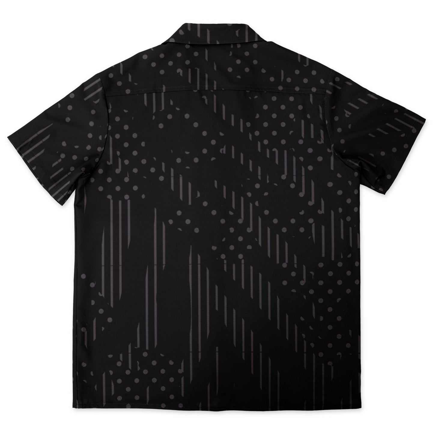 Minimalistic Black Pattern Spread Collar Shirt
