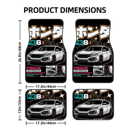 FK8 Civic Illustration Automotive Floor Mats