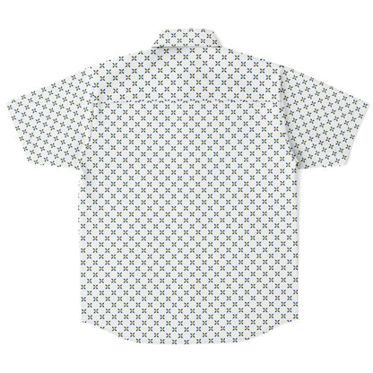Geometric Pattern Short Sleeve Button Down Shirt - AOP