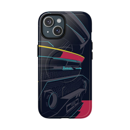Lambo Back Illustration Tough Magnetic Case