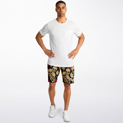 Flower & Skulls Long Shorts