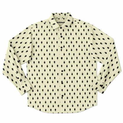 Brushstroke Pattern Long Sleeve Button Down Shirt - AOP
