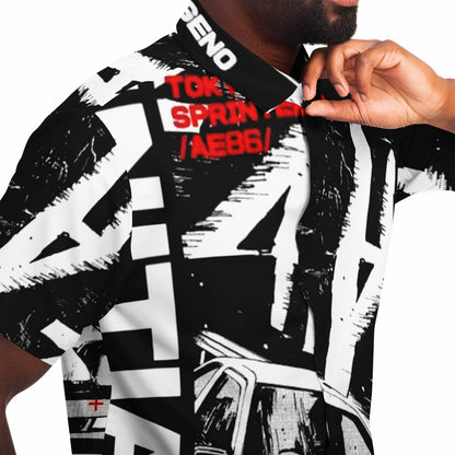 Initial D Trueno Art Short Sleeve Button Down Shirt - AOP