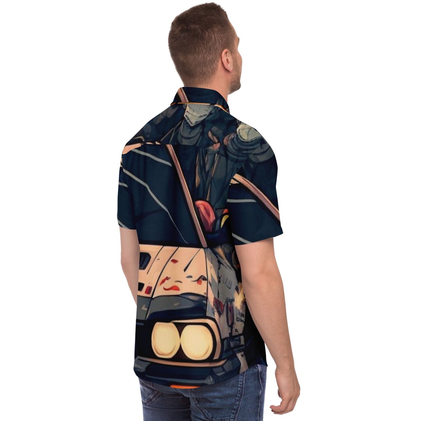 Japanese Illustration JDM Art Short Sleeve Button Down Shirt - AOP