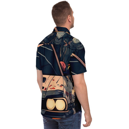 Japanese Illustration JDM Art Short Sleeve Button Down Shirt - AOP
