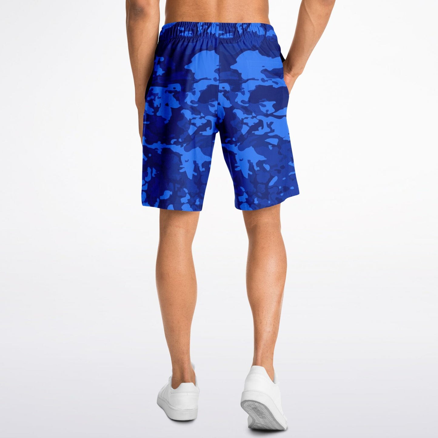 Blue Camo Pattern Long Shorts