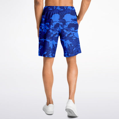 Blue Camo Pattern Long Shorts
