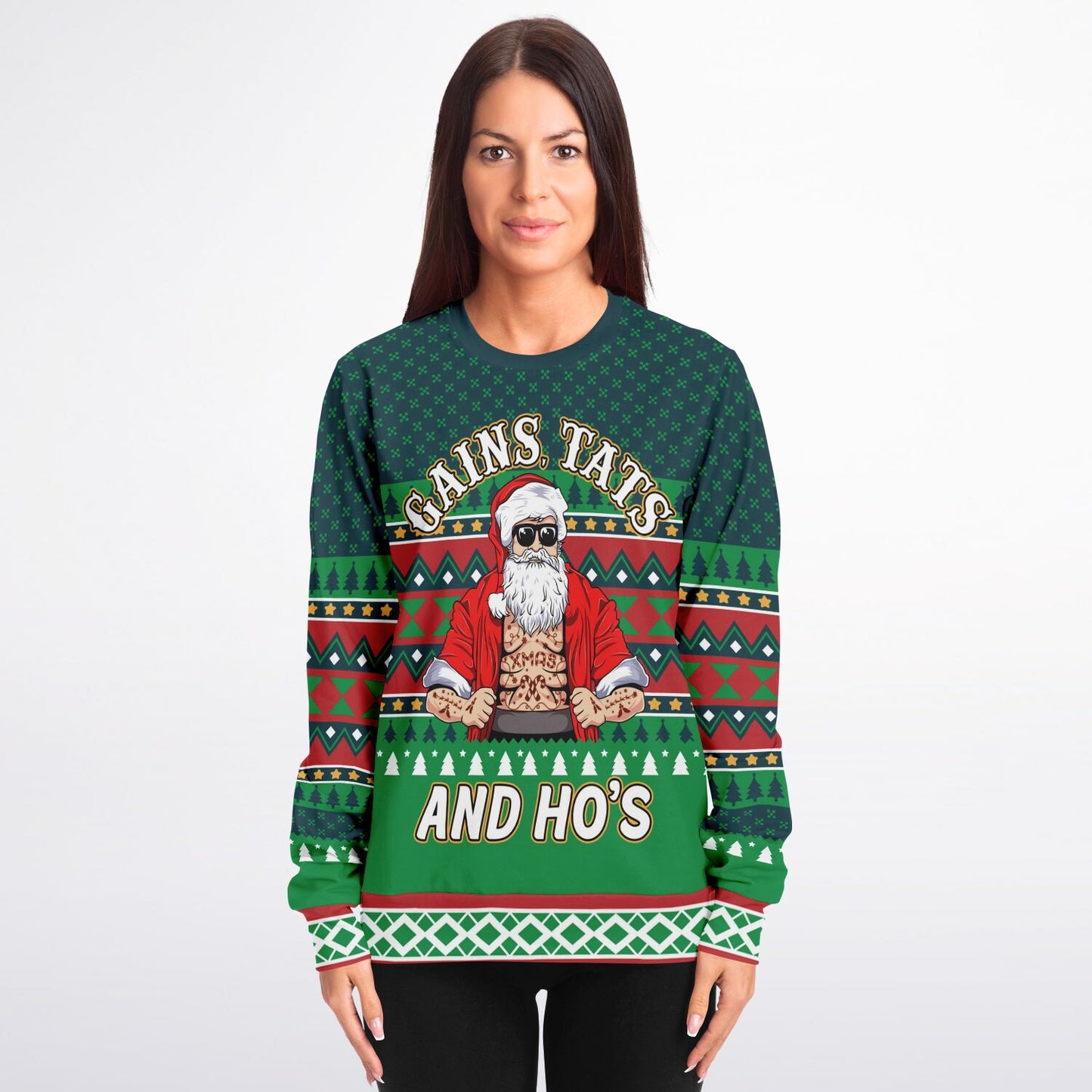 Gains Tats & Ho's Funny Christmas Inspired Printed Sweatshirt