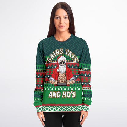 Gains Tats & Ho's Funny Christmas Inspired Printed Sweatshirt