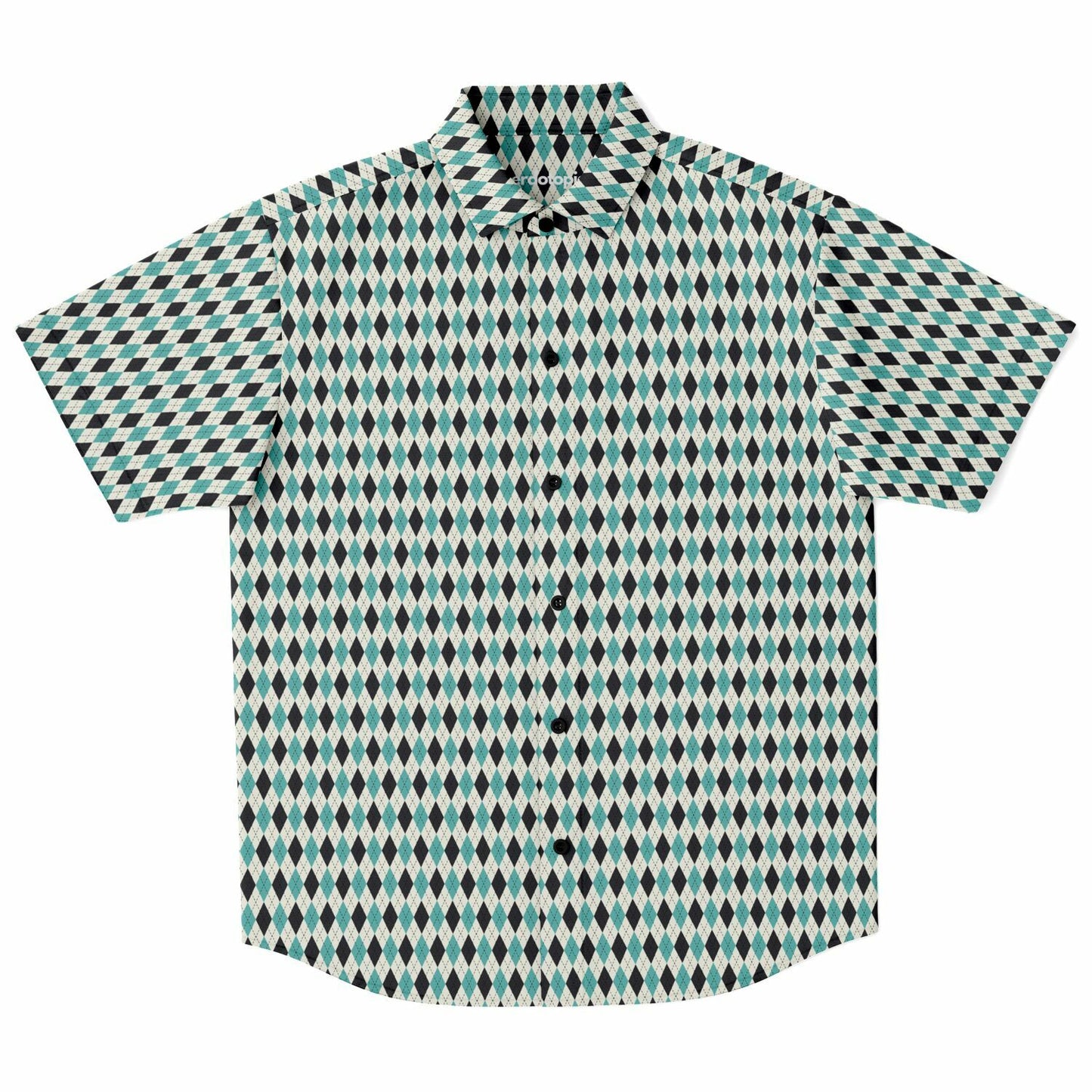 Tile Pattern Short Sleeve Button Down Shirt - AOP