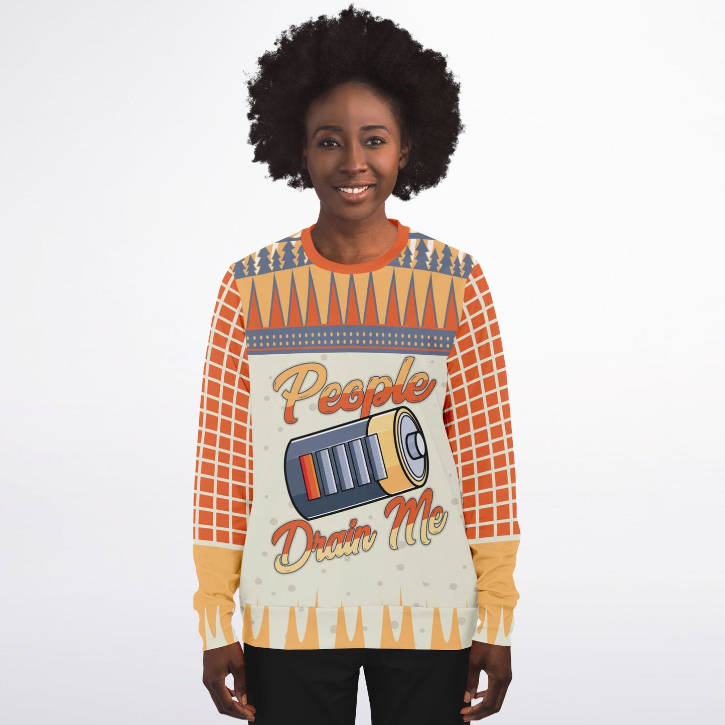 People Drain Me - Low Battery Funny Sweatshirt