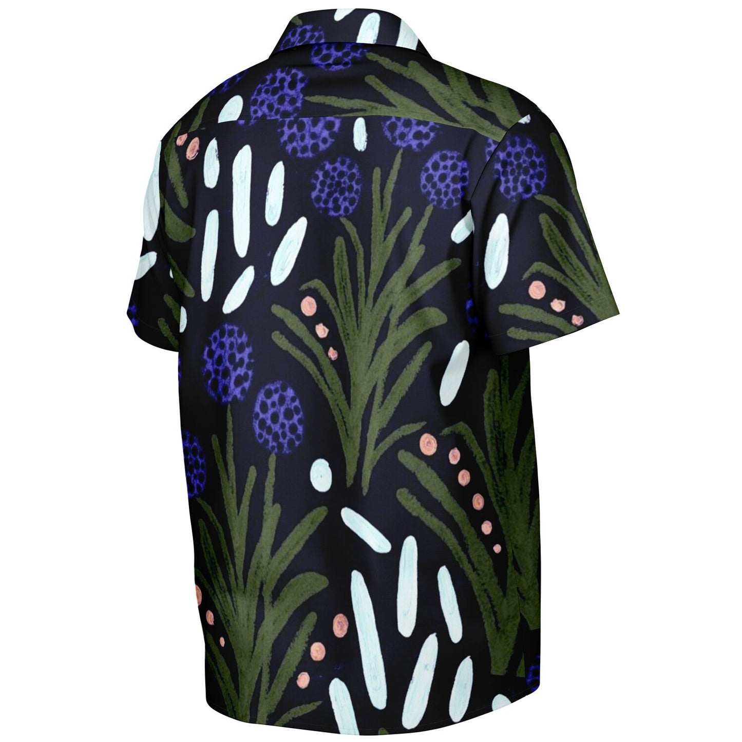 Floral Pattern Spread Collar Short Sleeve Shirt