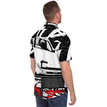Initial D Trueno Art Short Sleeve Button Down Shirt - AOP