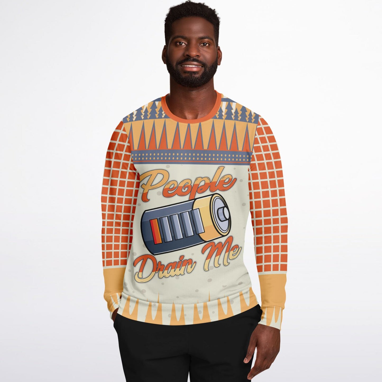 People Drain Me - Low Battery Funny Sweatshirt