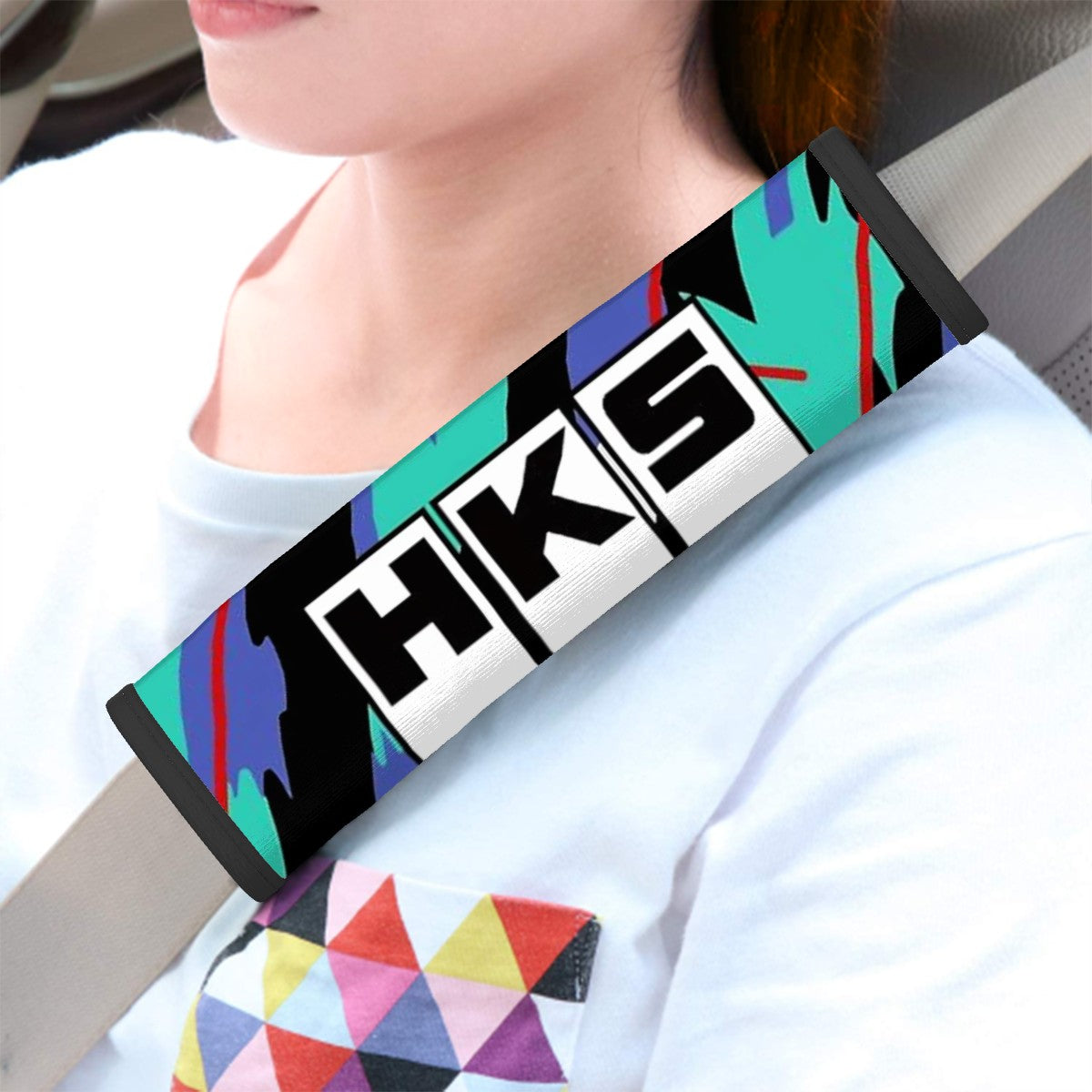 HKS Pattern Seat Belt Cover Pad 2 Pcs