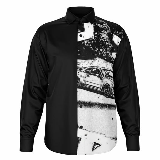 BW JDM Art Long Sleeve Button Down Shirt - AOP