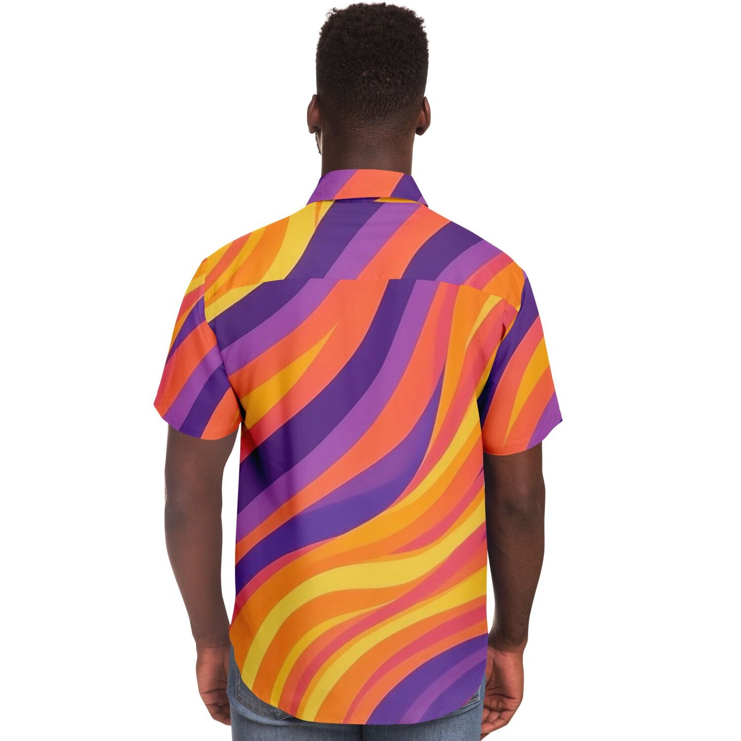 Rick Aim Color Pattern Short Sleeve Button Down Shirt - AOP