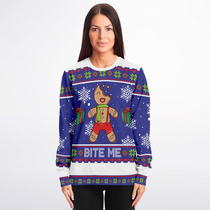 Bite Me Cheeky Christmas Holiday Sweatshirt