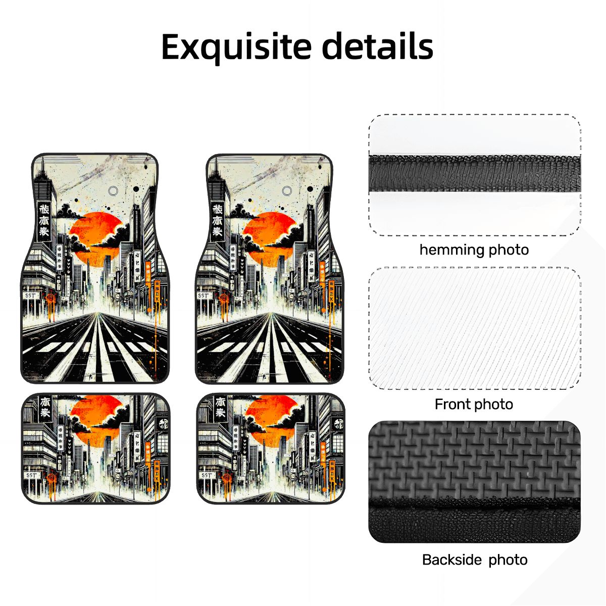 City Skyline Artwork Automotive Floor Mats