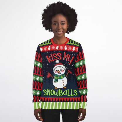 Kiss My Snowballs Snowman Funny Sweatshirt