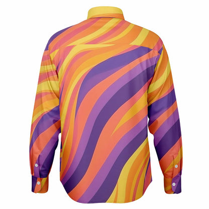 Rick Aim Color Pattern Long Sleeve Button Down Shirt - AOP