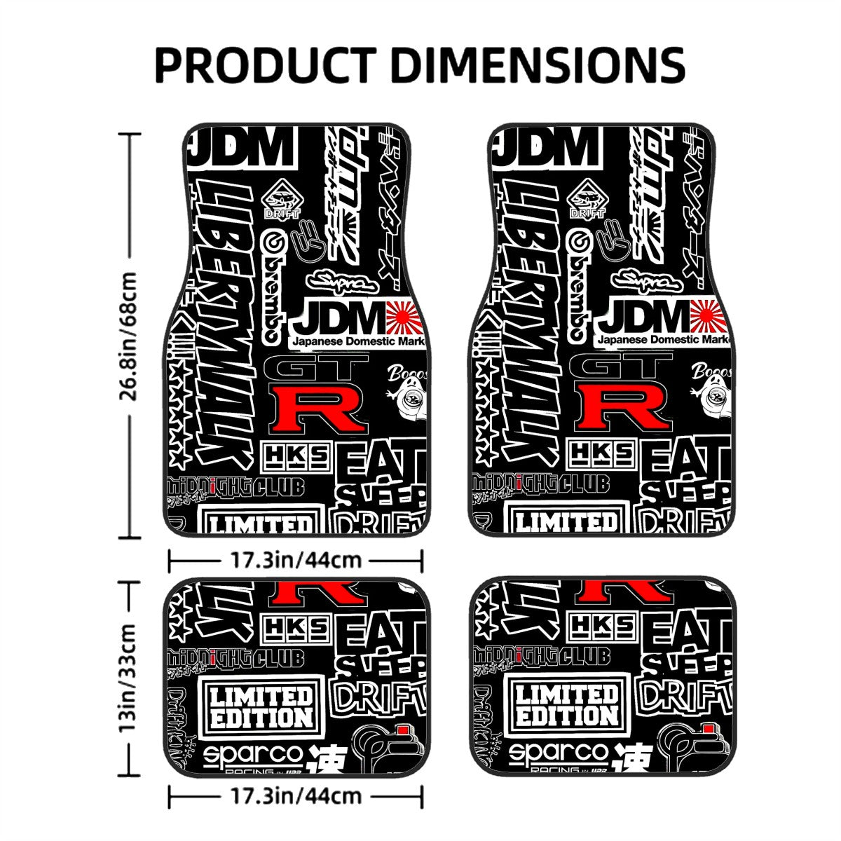 JDM Collage Art Automotive Floor Mats