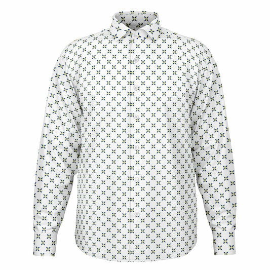 Geometric Pattern Long Sleeve Button Down Shirt - AOP