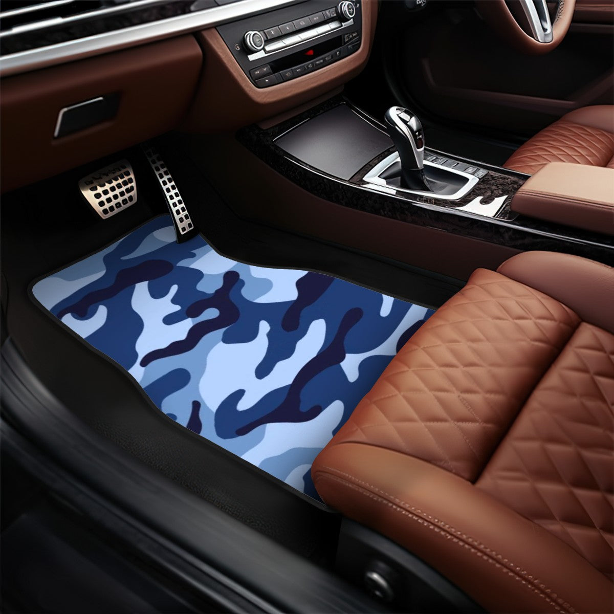 Blue Camo Automotive Floor Mats
